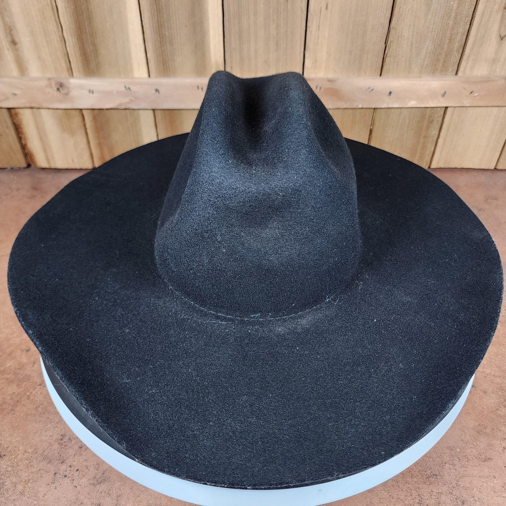 Serratelli Hat Cowboy Fitted Mens 7 1/4 Black Pure Wool Western‎ Made USA